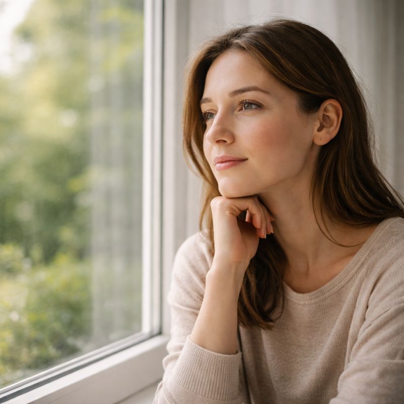 dogal-isik-huzurla-bakan-kadin-gorseli Zihinsel Dayanıklılığı Artırmak: Hayatın Belirsizlikleri Karşısında Psikolojik Esneklik Geliştirmek