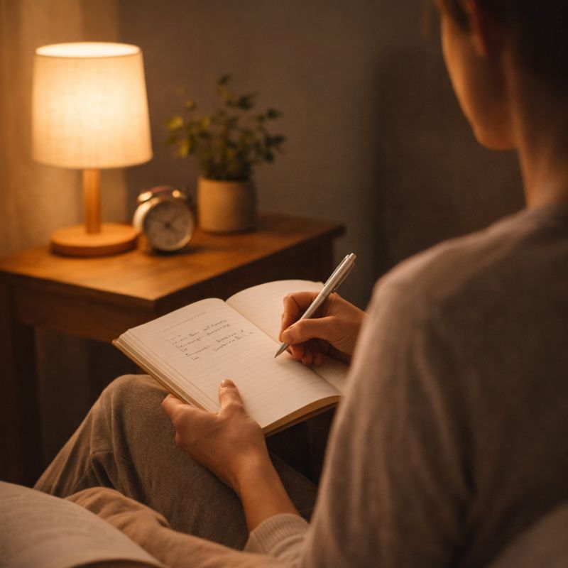 gece-yazi-yazan-sakin-an-gorseli Minimalist Alışkanlık Tasarımı: Hayatını Karmaşıklaştırmadan Sürdürülebilir Rutinler Kurmak