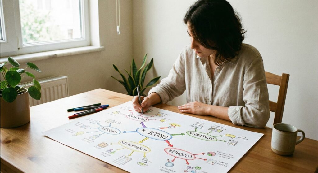 mind-map-cikarmis-kadin-1024x559 Bilişsel Esneklik: Zor Durumlarda Hızlı Düşünmeyi ve Uyumu Güçlendirmek