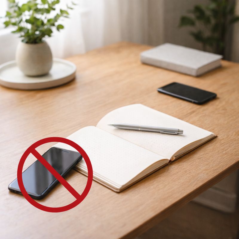 telefon-ve-not-defteri-gorseli Minimalist Alışkanlık Tasarımı: Hayatını Karmaşıklaştırmadan Sürdürülebilir Rutinler Kurmak